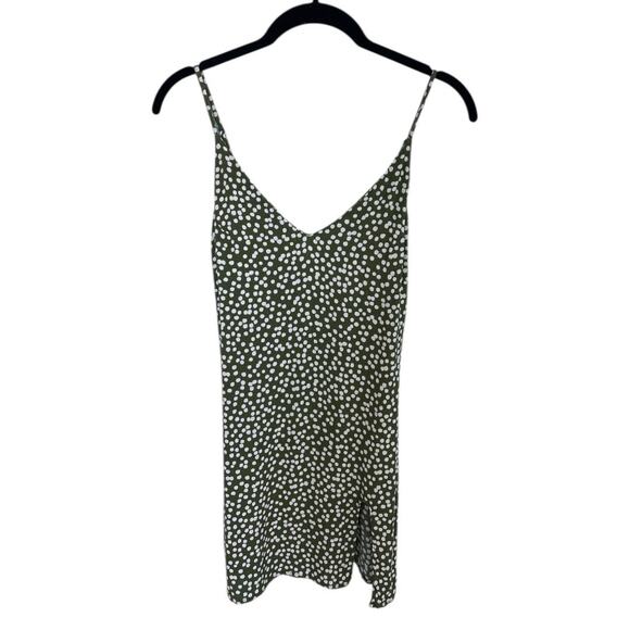 Reformation Women's Marlowe Slip Dress Moiret Size XS Green Polka Dot Mini - Picture 2 of 6